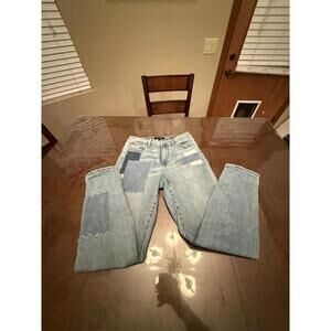 Judy Blue High Waist Boyfriend Fit Jeans  9/29 Patchwork Style JB88499 Womens